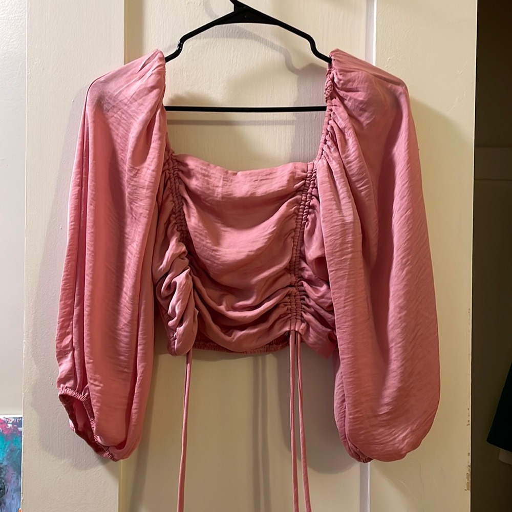 Pink corset style blouse